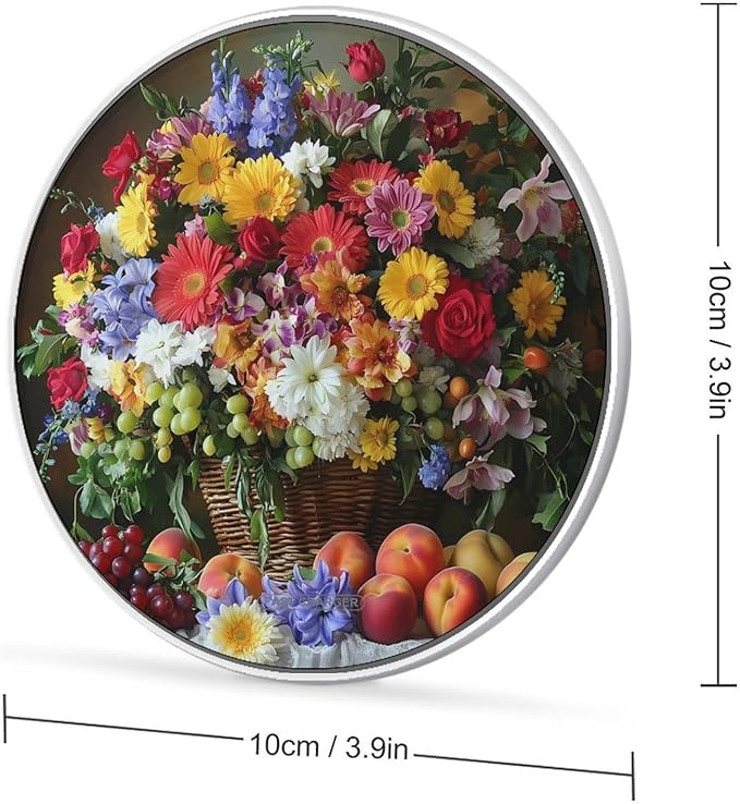 Bouquet Flower Fruits Wireless Charger Anti-Slip Wireless Charging Pad Slim Charger Mat for Men Women