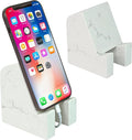 FLOWMAR Marble Phone Stand for Desk – Heavy Quartz Cell Phone Holder Luxury White Marble Phone &amp Tablet Stand Stable iPhone Stand for Desk Case Friendly Charging Compatible