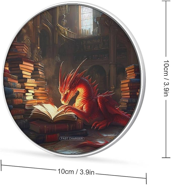 Red Fire Dragon Fantasy (1) Wireless Charger Anti-Slip Wireless Charging Pad Slim Charger Mat for Men Women