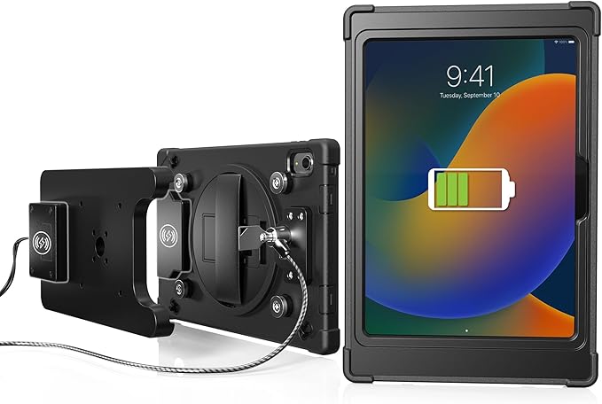 iPad Wireless Charging Case - CTA Wireless Magnetic Charging Case with Security &amp Splash-Proof Impact-Resistant Thick Silicone Cover for iPad 10th Generation 10.9” (PAD-SICCB109)