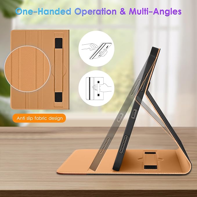 DTTO for Samsung Galaxy Tab S10 Ultra / S9 Ultra / S8 Ultra Case 2024/2023/2022 Premium Leather Business Folio Stand Cover with S Pen Holder for 14.6 Inch Tablet Auto Wake/Sleep Black Brown