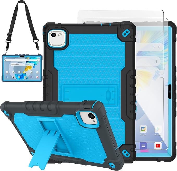 Black/Blue+2 PCS Glass