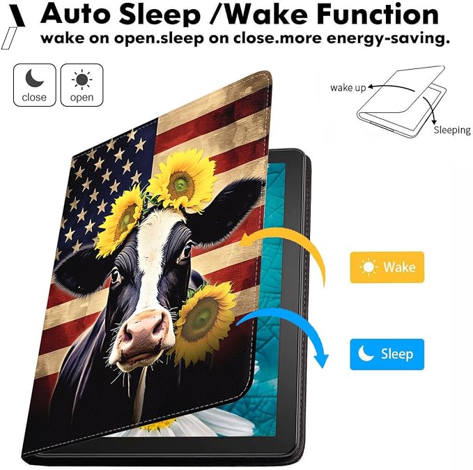 American Flag Cow Sunflower