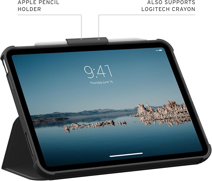 URBAN ARMOR GEAR UAG Designed for iPad A16 Case 11 11th Gen 2025 10.9 10th Gen 2022 (A3354 A3355) Plyo LT - Armor Shell Folio Cover with Adjustable Kickstand &amp Pencil Holder Ice/Black
