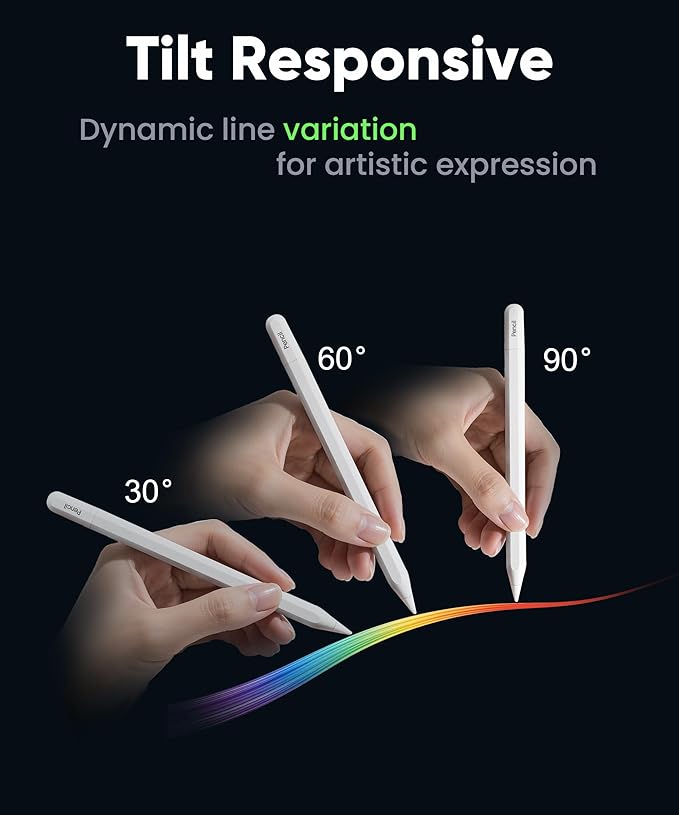 Pencil USB-C for iPad(2018-2025): Magnetic Wireless Charging- Only for iPad Pro 11(1-4th) 12.9(3-6th) Air(4/5th) Mini 6. Slide-Switch Hidden-Port Stylus with Tilt Control &amp Palm Rejection