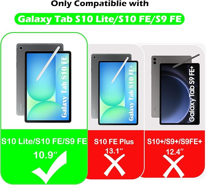 Case for Samsung Galaxy Tab S10 Lite/S10 FE/S9 FE (10.9'') Kids EVA Protective Cover with Stand Handle Blue