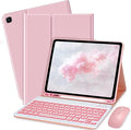 Keyboard Case for Amzaon Fire HD 10/10+ Plus (11/13th Generation) Case with Keyboard - 7 Colors Backlit Keyboard Protective Case and Mouse (Pink)