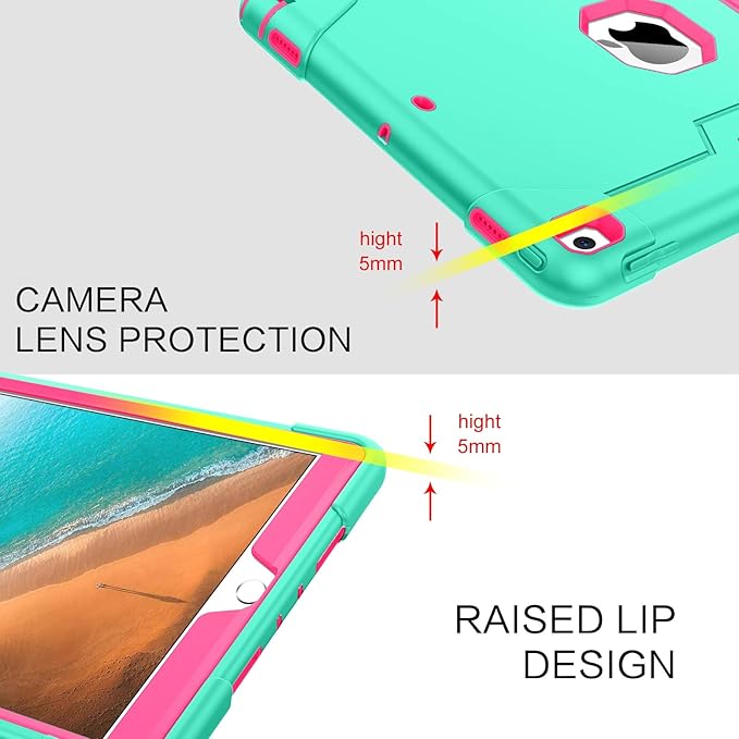 BENTOBEN for iPad Air 3rd Generation Case iPad Pro 10.5 2017 Case 3 Layers Heavy Duty Shockproof Kickstand Protective Tablet Cover for iPad Air 3 10.5 2019 /iPad Pro 10.5 2017 Green/Rose Red
