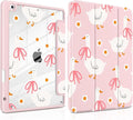 MEEgoodo Case for iPad 10.2 inchTablet Cases for iPad 9th Generation 2021/8th Gen 2020/7th Gen 2019 with Clear Acrylic Back Shell+Pencil Holder+Auto Wake/Sleep+Trifold StandGoose Farm &amp Bows