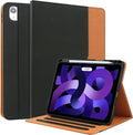 for iPad Air 5th/4th Generation Case 2022/2020 for iPad Air 10.9 Inch Case Cover with Built-in Pencil Holder and Hand Strap Auto Sleep/Wake Multiple Viewing Angles for iPad Air 5/4 Gen Black/Brown