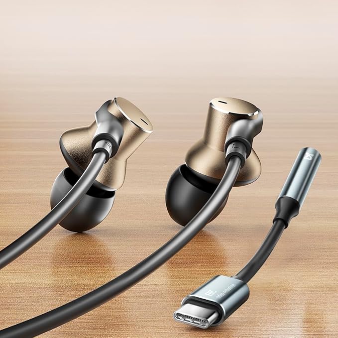 Wired Earbud In Ear Headphones With Mic Noise-canceling CallDeep bass Hi-Fi Noise Cancellation Earbuds Wired Immersive Bass Dual-unit Earphones compatible with iPhone 15 16 17 Pro Max Air Android etc