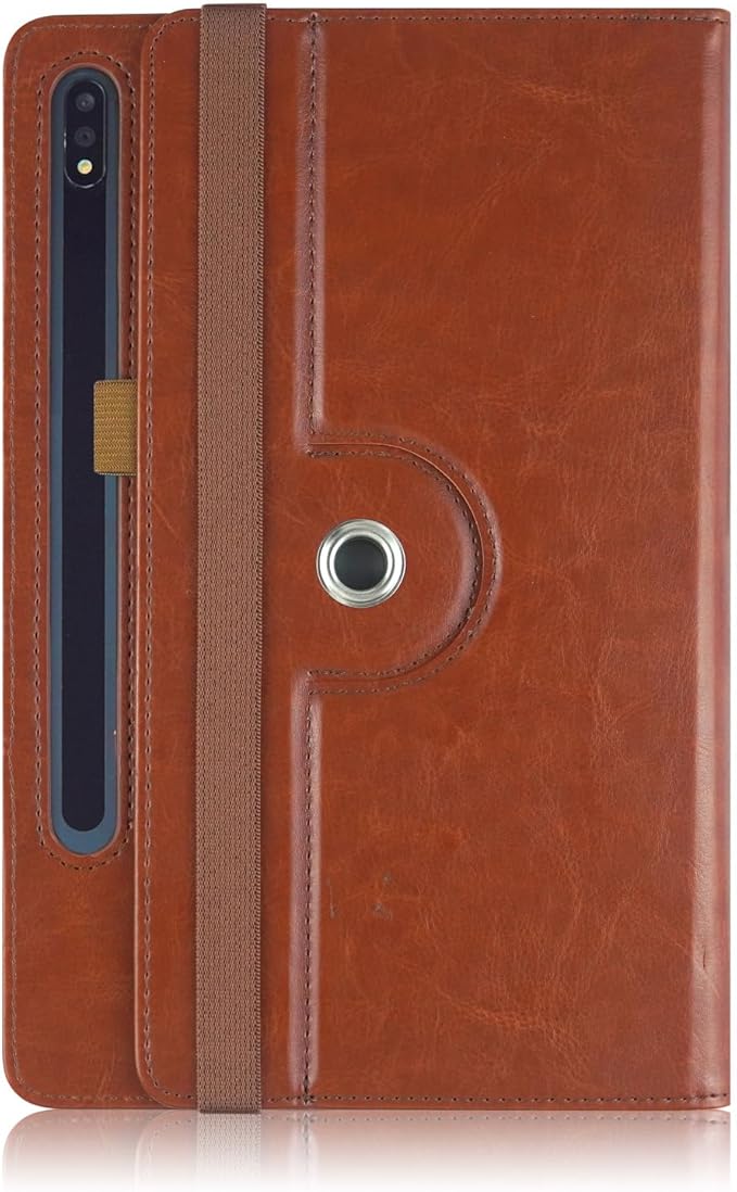 Case Compatible with Tablet Samsung Galaxy Tab S9 FE Plus S9 Plus S8 Plus S7 FE S7 Plus 12.4 InchCover 360° Rotating Stand PU Leather for Galaxy Tab S9 FE+ S9 + S8+ S7+ 12.4Brown