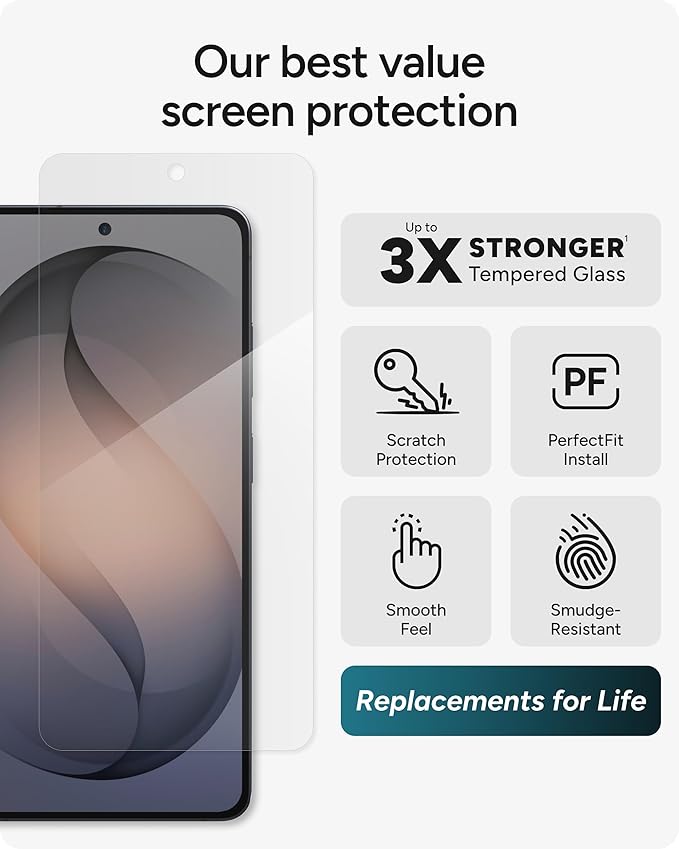 ZAGG Glass+ Samsung Galaxy S26 Ultra Screen Protector - Impact &amp Shatter Protection 3x Stronger Tempered Glass Fingerprint Scanner Compatible Scratch Resistant InvisibleShield Easy Installati