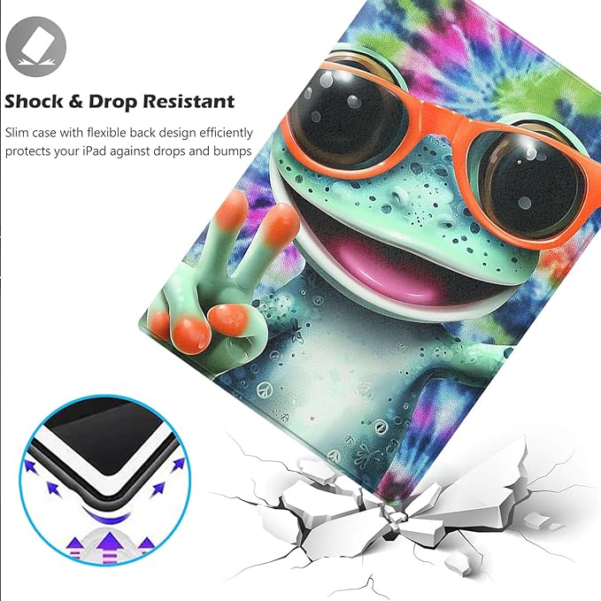 Case for Samsung Galaxy Tab A11/A9 8.7-Inch 2025/2023Adjustable Stand Auto Wake/Sleep Function Full Body Protection Cover - Frog Sunglasses