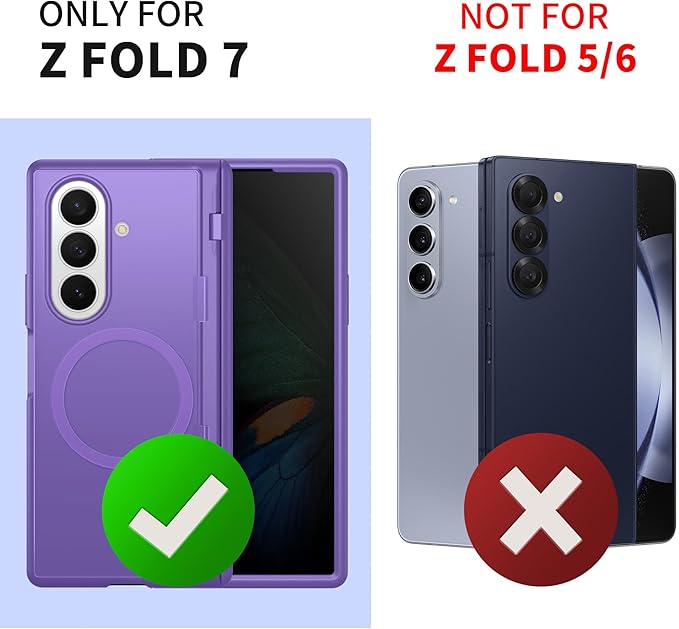 MOBOSI for Samsung Galaxy Z Fold 7 Case with Privacy Screen Protector [Compatible with Magsafe] [Built-in Kickstand &amp Full Body Hinge Protection] Magnetic Slim Phone Case for Z Fold7 Purple