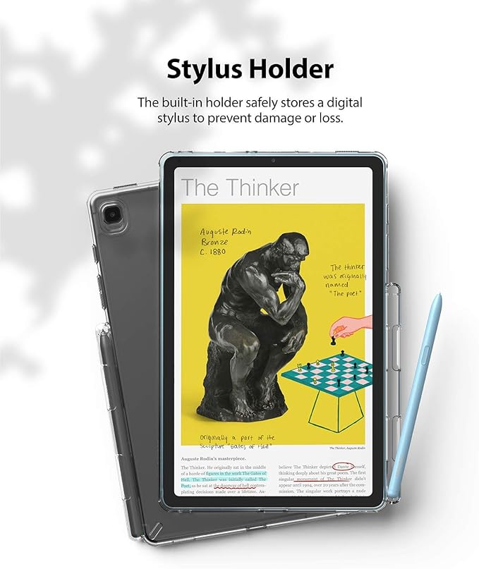 Ringke Fusion Case [Built-in Pen Holder] Compatible with Samsung Galaxy Tab S6 Lite Case 10.4 Inch 2024/2022 / 2020 Transparent Hard Back Shockproof Cover - Clear