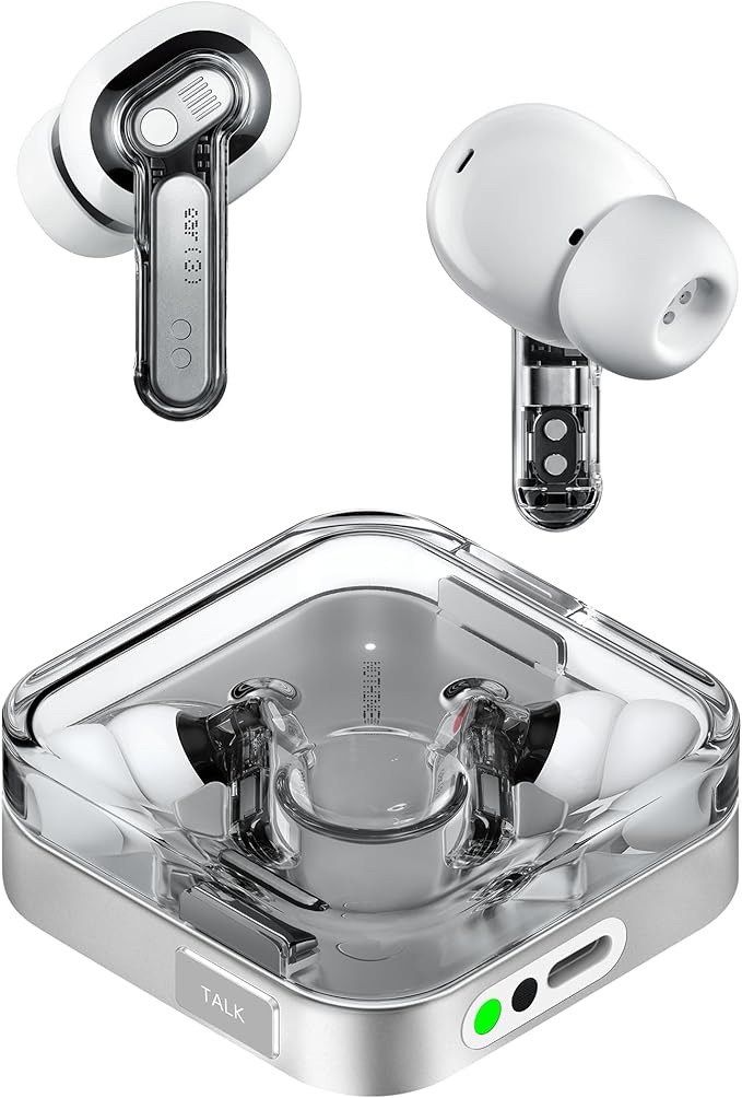 Nothing Ear (3) Wireless Earbuds Super Mic 45dB Hybrid Active Noise Cancelling Bluetooth Headphones Hi-Res 6 Mics 12mm Dynamic Bass Boost Dual Connect ANC Sport Ear Buds for iPhone Android White
