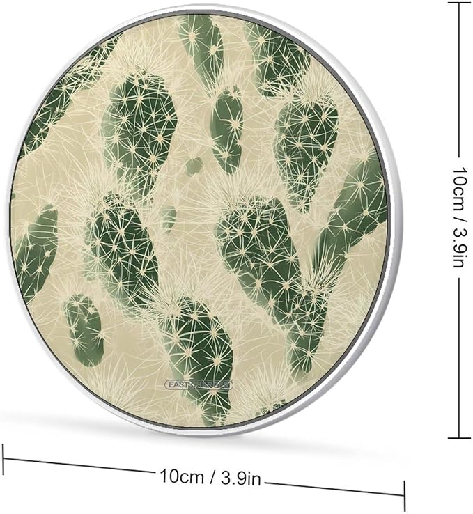 Desert Cactus Thorns Landscapes Phone Charger Magnetic Charging Pad Anti-Slip with USB Cable