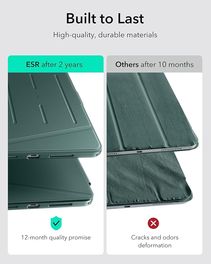 ESR for iPad Pro 11 Inch Case (M5/M4) 2025/2024 Vertical Stand Cover Multi Stand Angles Ultra-Stable Case with Pencil Holder Flip Series Green