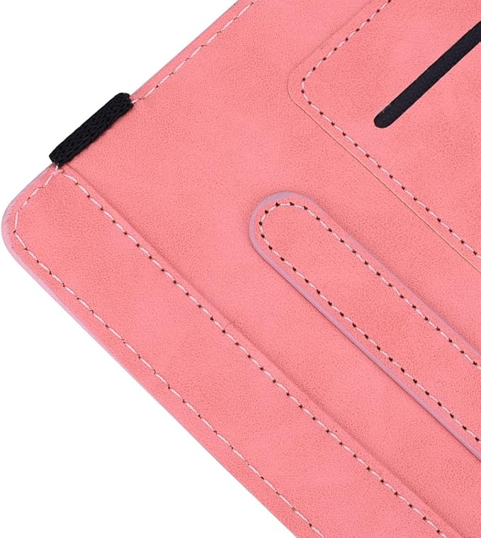 YEMENGHUA Heavy Duty Protection Compatible with Samsung Galaxy Tab A 8.0 T387 SM-T387V T387T T387A Slim Lightweight Embossed PU Leather Flip Holder Tablet PC Case Card Slot Tablet Case(Pink)