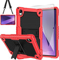 Case for Pritom Tab 10 Lite Tablet/TECLAST P26T/TECLAST P25T/Wetap M10 10.1 inch Tablet Shockproof Firendly Case Built in Kickstand Shoulder Strap with Screen Protector (Red/Black/1 PC)