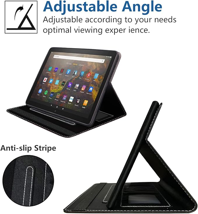Case for All-New Kindle Fire HD 8/Fire HD 8 Plus Tablet (12th/10th Generation 2022/2020 Release) - PU Leather Stand Flip Cover with Card Slot &amp Pencil Holder Watercolor Horse Painting Art