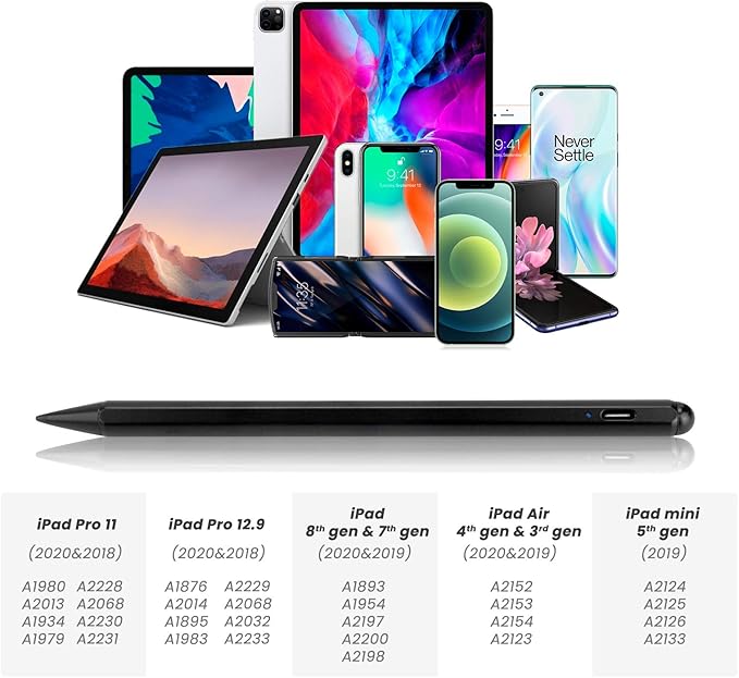 iPad Pencil Pro - 2X Fast Charge Stylus Pen for Apple iPad Pro 11 13 Inch M4 Works for iPad Pro 11 12.9 13 White