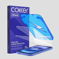 COKER 2PACK Tempered Glass Screen Protector Designed for iPhone 16 Rounded Edge 9H Hardness Shatterproof Anti-Scratch Anti-Fingerprint Touch Sensitive Easy Installation