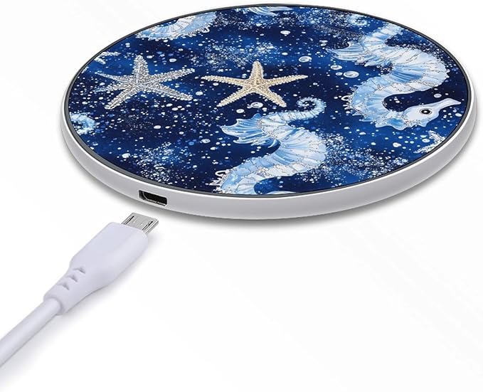 Seahorses and Starfish Phone Charger Magnetic Charging Pad Anti-Slip with USB Cable