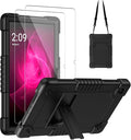 for Tmobile Revvl Tab 2 Tablet Case with 2 Pcs Screen ProtectorShockproof Kids Protective Case with Shoulder Strap Kickstand Cover for Tmobile Revvl Tab 2 Tablet 10.1 inch (Black)