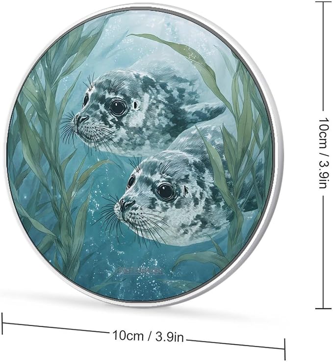 Leopard Seal Swimming Phone Charger Magnetic Charging Pad Anti-Slip with USB Cable