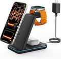 Wireless Charger for iPhone Charging Station: 3 in 1 Phone Charger Stand for iPhone 17/16/15/14/13/12/11/SE/X Pro Max Plus - Apple Watch 11/10/9/Ultra 2/8/SE/7/6/5 - AirPods 4/Pro 2/3