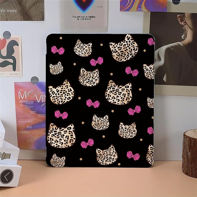 cute cat with Leopard Pink Bow