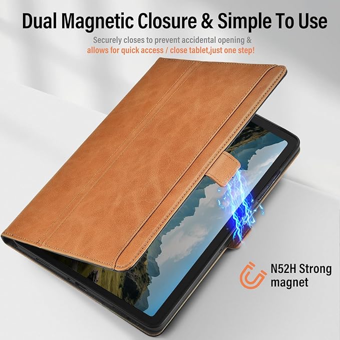 Case for Samsung Galaxy Tab A11+/A11 Plus/A9+ Plus 5G Tablet 11 Inch 2026/2023 (SM-X230/X236/X238/X210/X216/X218u) with PocketMagnetic ClosureMulti Angle CoverAuto Sleep/WakeBrown