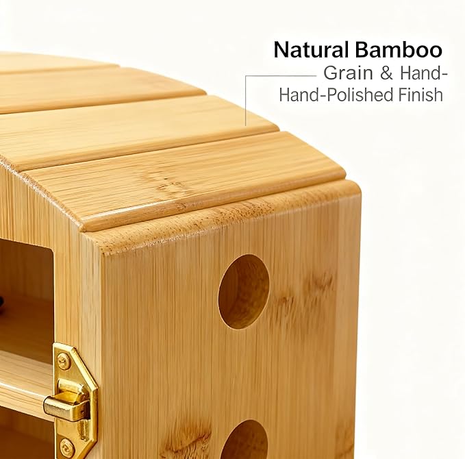 Phone Box for Family Time with Combination Lock Premium Bamboo Wood Cell Phone Jail with 6 Charging Holes and Hold 6 PhonesHelp Adults&ampKids Focus Back and Reduce Distractions