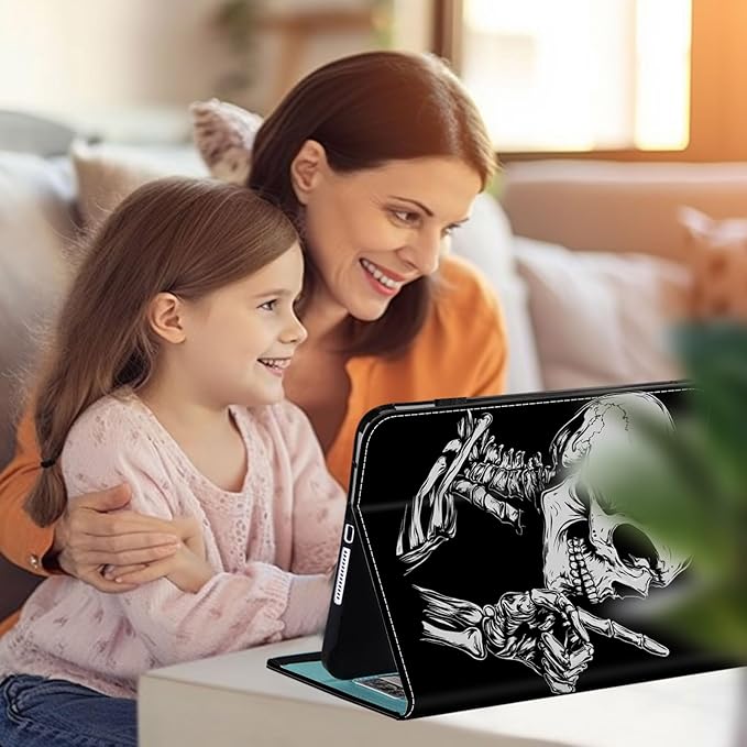 Case for Samsung Galaxy Tab S11 Ultra 14.6 inch 2025Wallet PU Leather Folio Cover with Auto Sleep/WakeFunny Skeleton