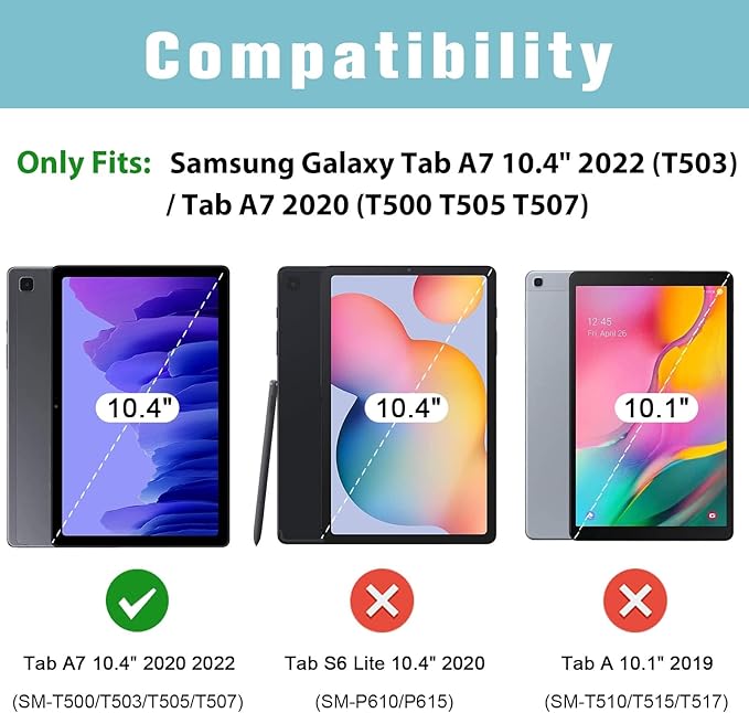 ProCase Kids Case for Galaxy Tab A7 10.4 2020 (T500 T503 T505 T507) Shock Proof Convertible Handle Stand Cover Lightweight Kids Friendly Protective Case for 10.4 inch Galaxy Tab A7 -Black