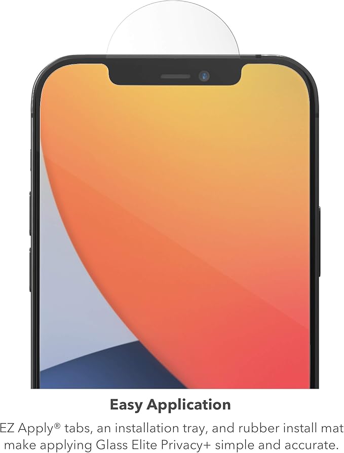 ZAGG Glass Elite Privacy - Privacy Screen Protector for iPhone 12 Pro iPhone 12 iPhone 11 iPhone XR – InvisibleShield - 3X Impact Protection (200106681)