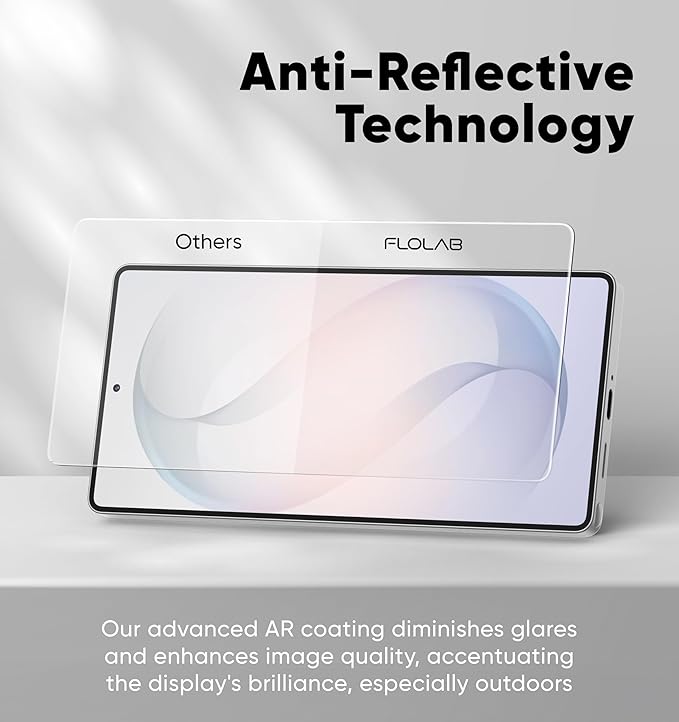 FLOLAB NanoArmour ONETIME PRO for Samsung Galaxy S26 Ultra Screen Protector Anti Reflective Tempered Glass Edge to Edge Fingerprint ID Compatible Dust Free Easy to Install