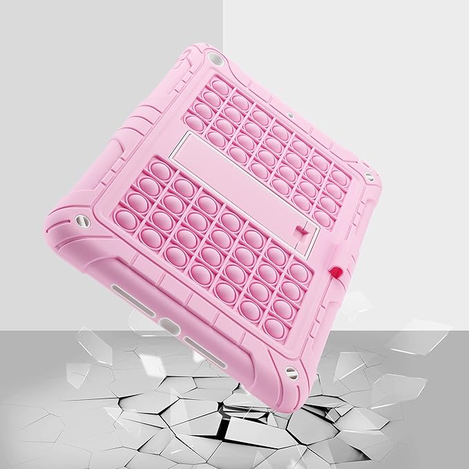 XZC iPad 9th/8th/7th Generation Case (iPad 10.2 Case 2021/2020/2019) Shockproof Drop Protection iPad Cover with Pencil Holder Kickstand Shoulder Strap (Pink)