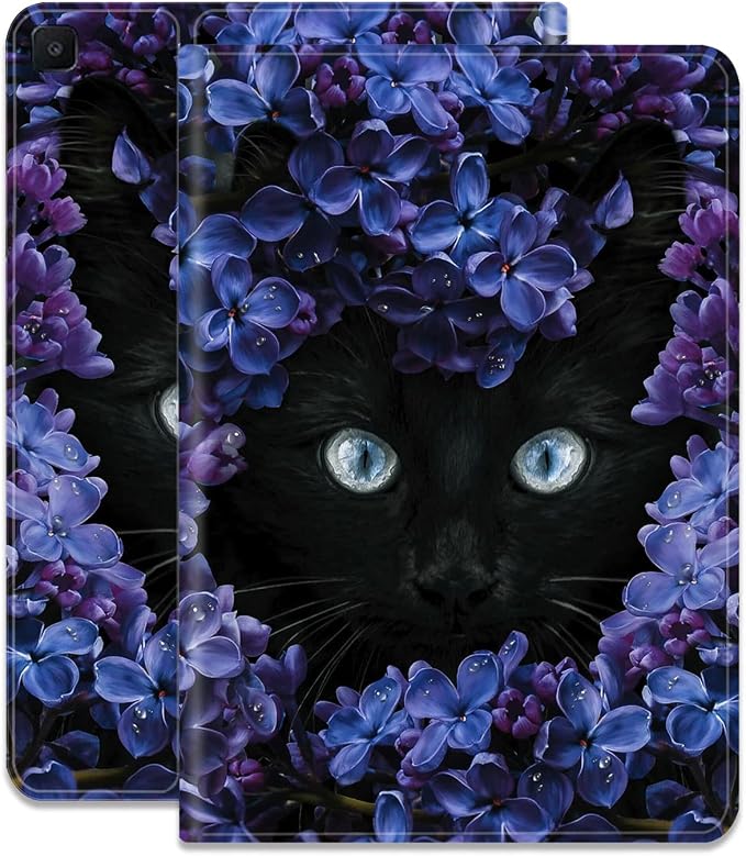 Flower and Black Cat