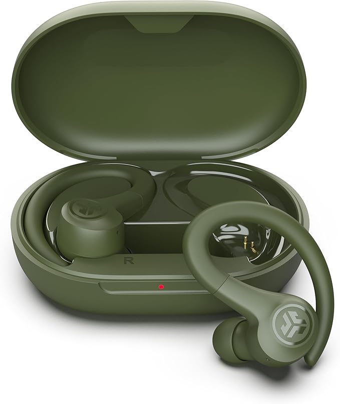 JLab Go Sport+ Wireless Workout Earbuds Featuring C3 Clear Calling Secure Earhook Sport Design 35+ Hour Bluetooth Playtime 3 EQ Sound Settings and IP55 Sweat Resistance (Green)