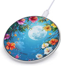 Full Moon Hibiscus Flower Wireless Charger Anti-Slip Wireless Charging Pad Slim Charger Mat for Men Women