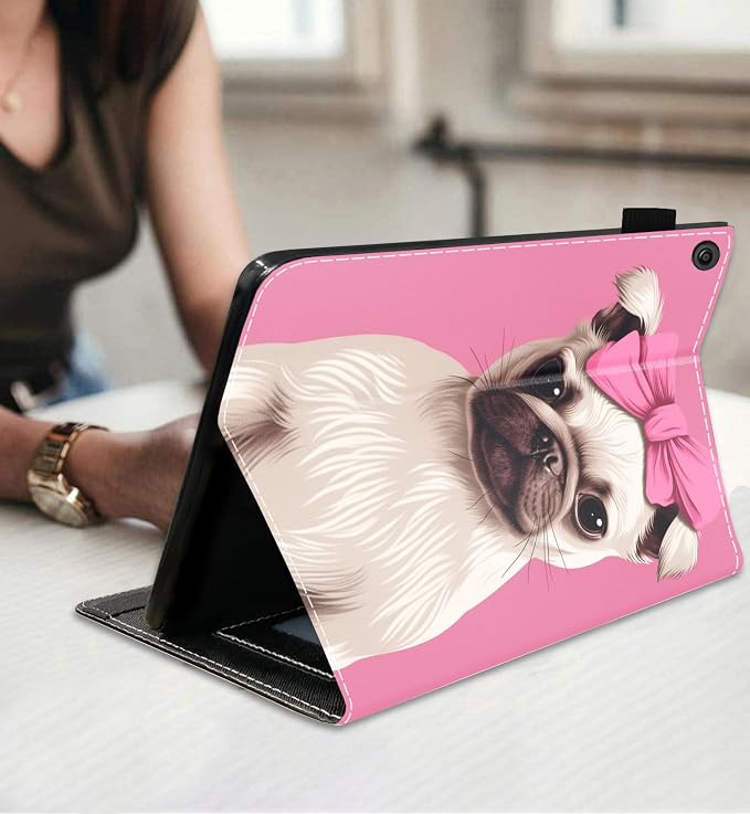 Cute Pug with Pink Bow