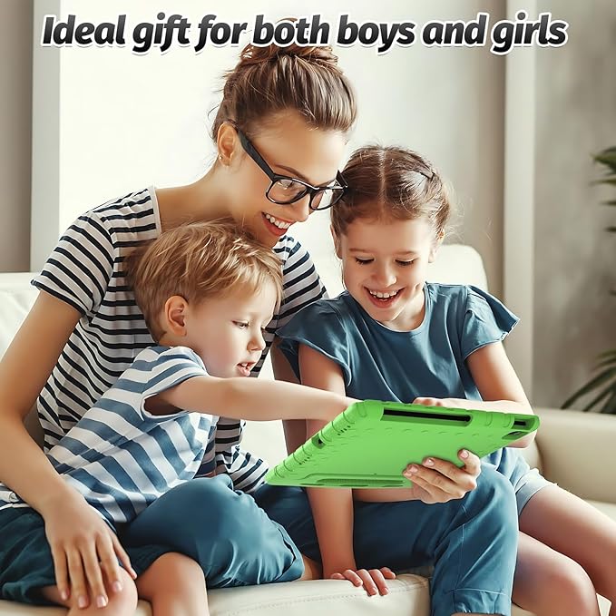 for iPad Pro 12.9 Case 3rd/4th/5th/6th Generation Kids Proof EVA Super Protection Cover for iPad Pro 12.9-inch 2022/2021/2020/2018 with Pencil Holder &amp Handle Stand Green
