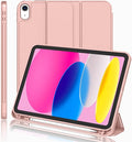 iMieet iPad (A16) Case 11th Gen/iPad 10th Generation Case [11-Inch 2025/10.9 Inch 2022] with Pencil Holder Trifold Stand Smart Cover with Soft TPU BackAuto Wake/Sleep(Rose Gold)