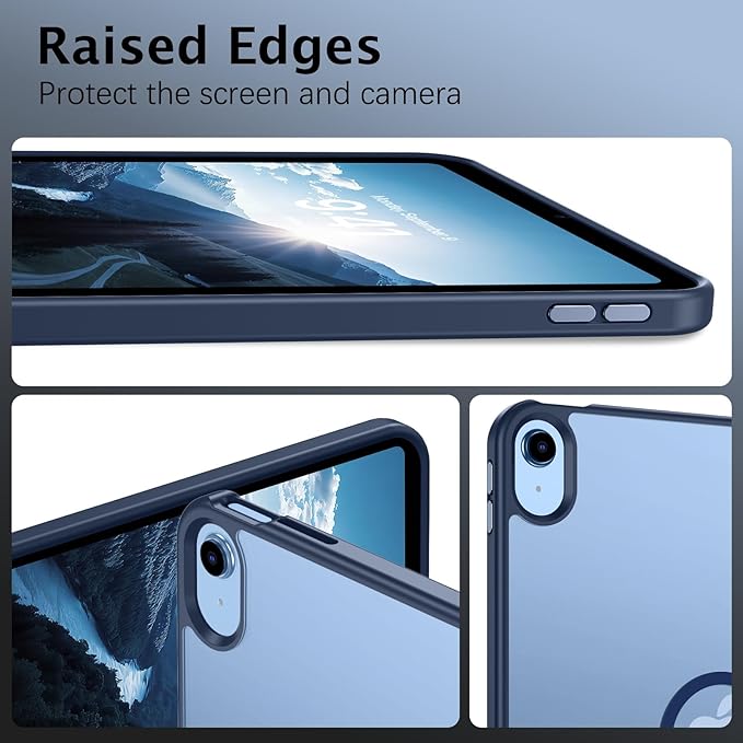 Telaso Magnetic Case for iPad (A16) 11th Generation 11 Inch 2025/ iPad 10th Generation 10.9 Inch 2022 with Invisible Portrait/Landscape Stand Hard Translucent Matte Back Protective Cover Blue