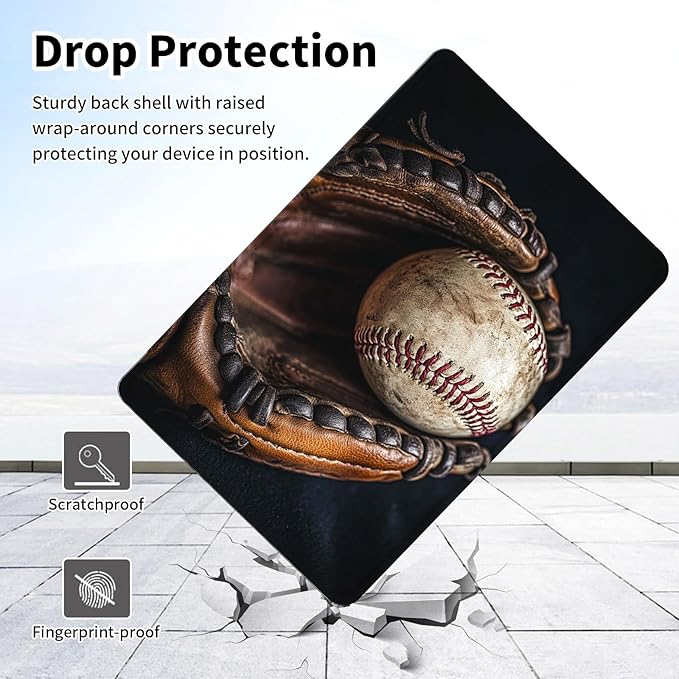 Case for Galaxy Tab A9+/A9 Plus 11 inch 2023 2024Slim Leather Multi-Angle Stand Folio Cover Auto Wake/Sleep for Samsung Galaxy Tab A9 Plus Tablet SM-X210/X216/X218Retro Baseball