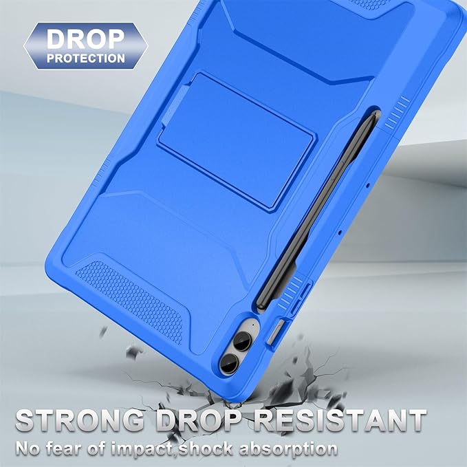 Soke Case for Samsung Galaxy Tab S9 Plus/S9 FE+ 2023 with Built-in Screen Protector &amp Kickstand Rugged Full Body Protective Cover for Galaxy Tablet 12.4 InchKlein Blue