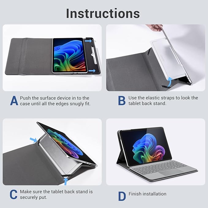 CoBak Case for Microsoft Surface Pro 12 (2025) Premium Business Cover with Multi-Angle Stand Embedded Stylus Holder Keyboard Support &amp Built-in Organizer – Tailored for ProfessionalsCowhide G
